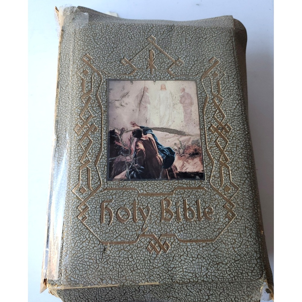 Holy Bible Catholic Press 1958 Illustrated Old Masters Gilt Gilded